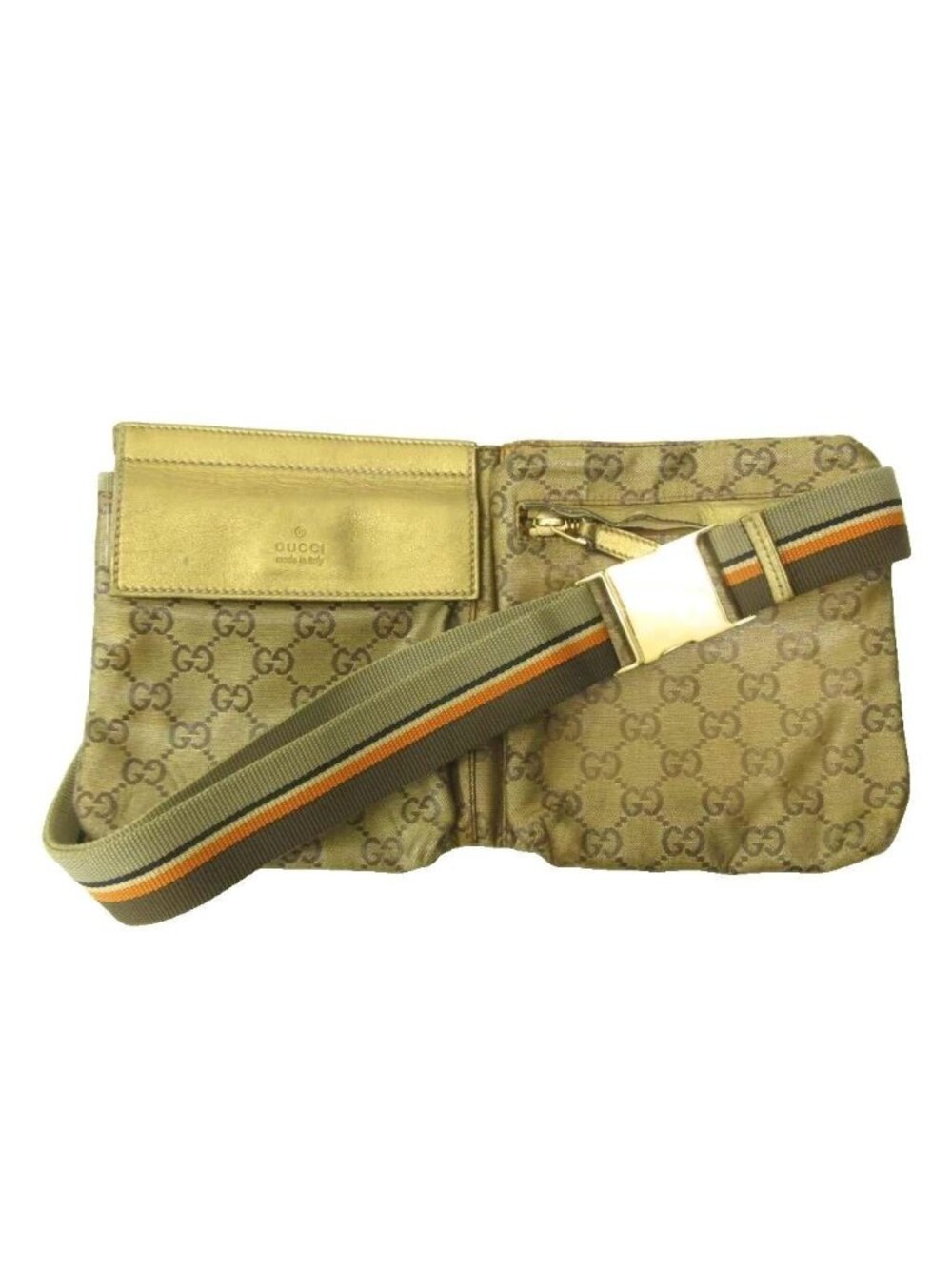 Gucci GG Crystal Waist Bag Shoulder All Over Print Gold Colored